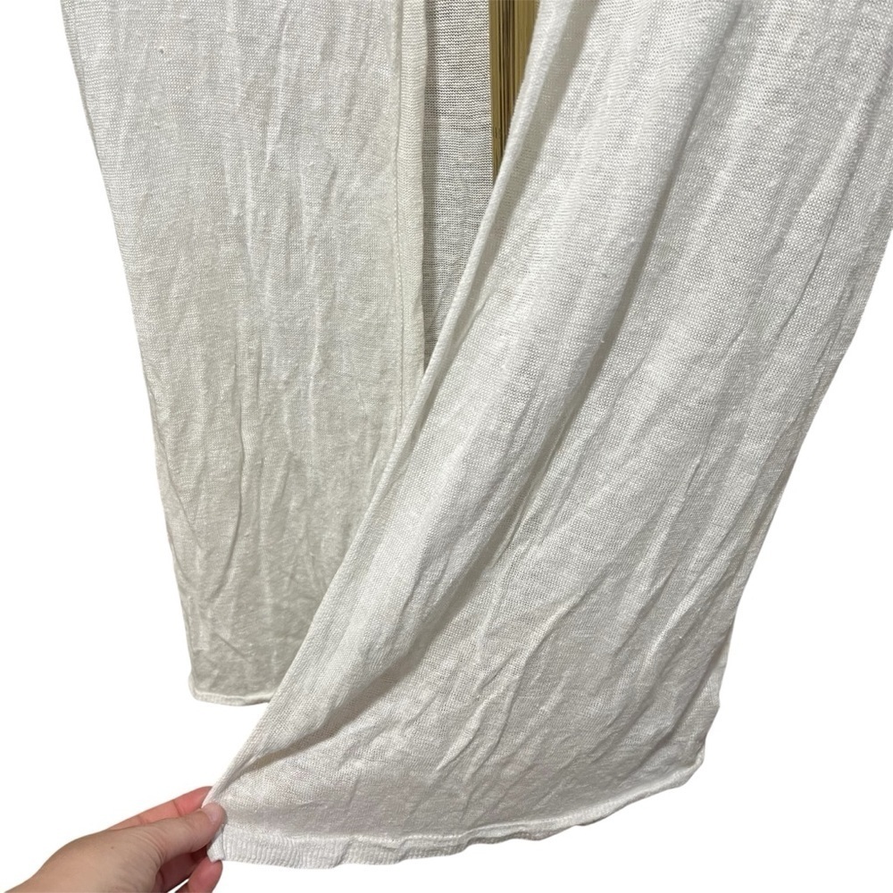 Rachel Zoe White 100% Linen Long Line Open Front Cardigan - Picture 2 of 12